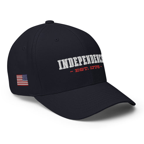 Independence Est. 1776 Embroidered Structured Twill Cap - American Independence Memorial Patriotic Cap/Hat - Mainstream Freedom